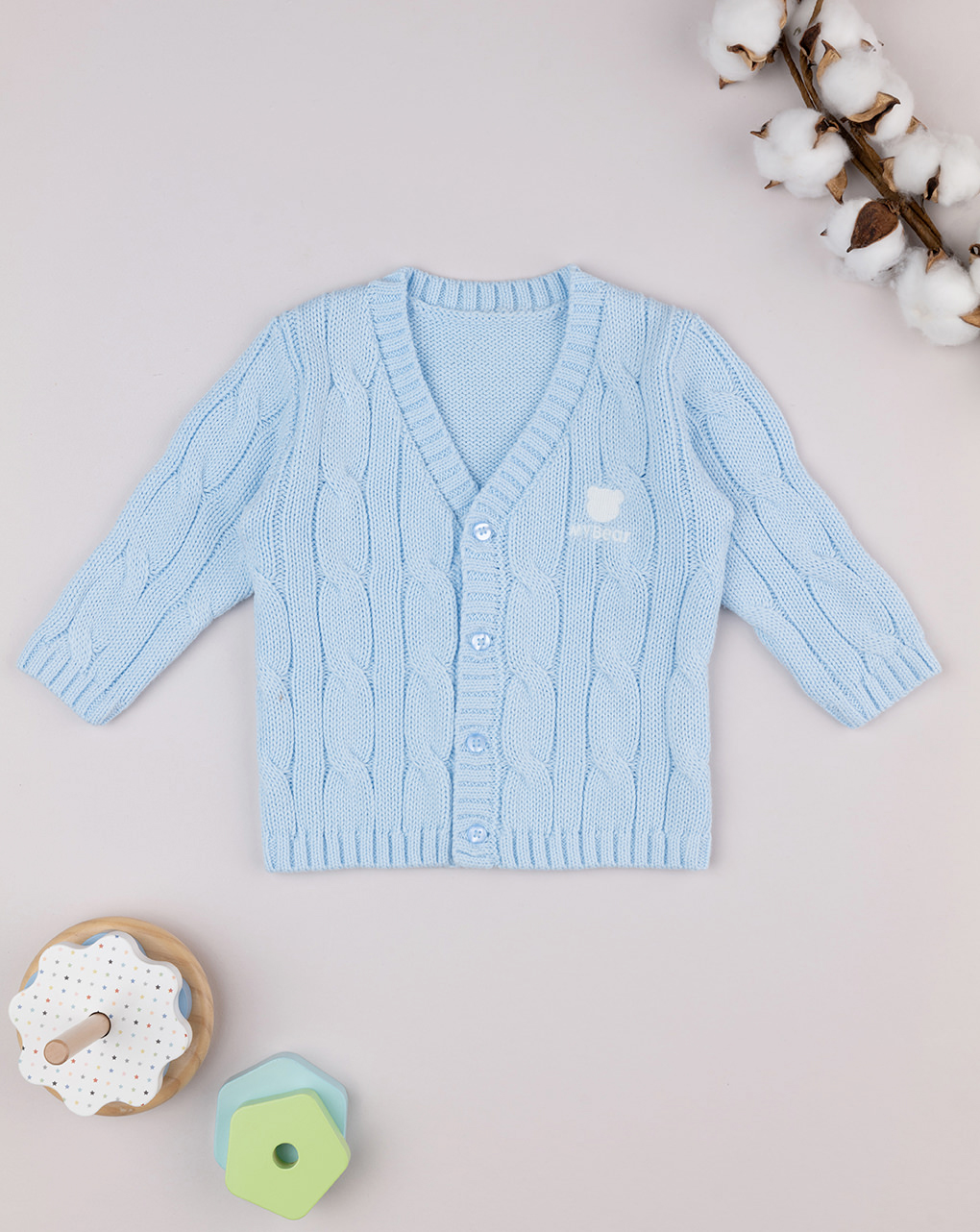 Cardigan bimbo azzurro tricot