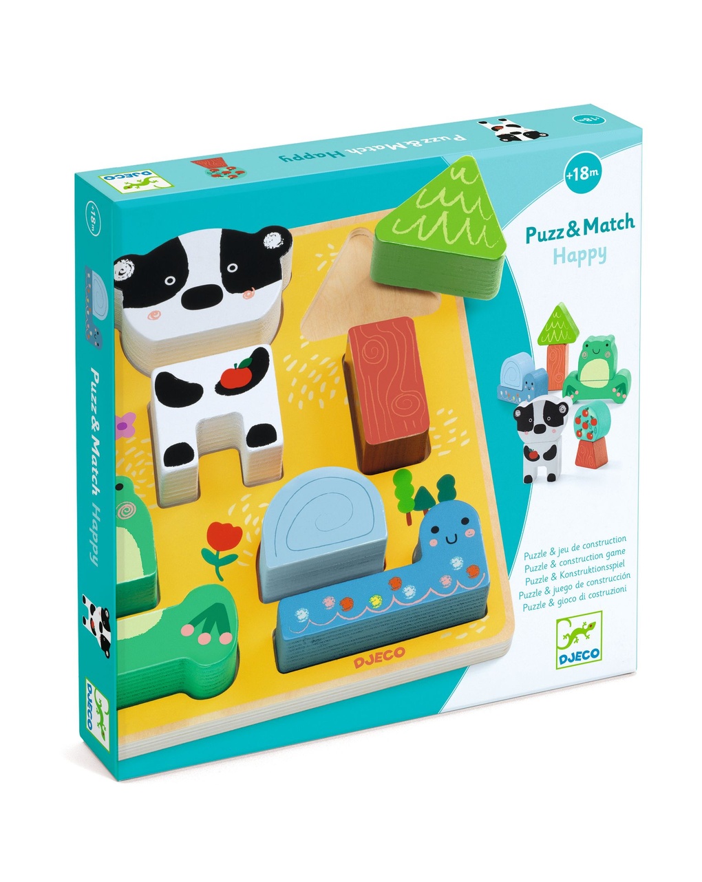 Puzzles relief - puzz & match happy -  + 18 m - djeco