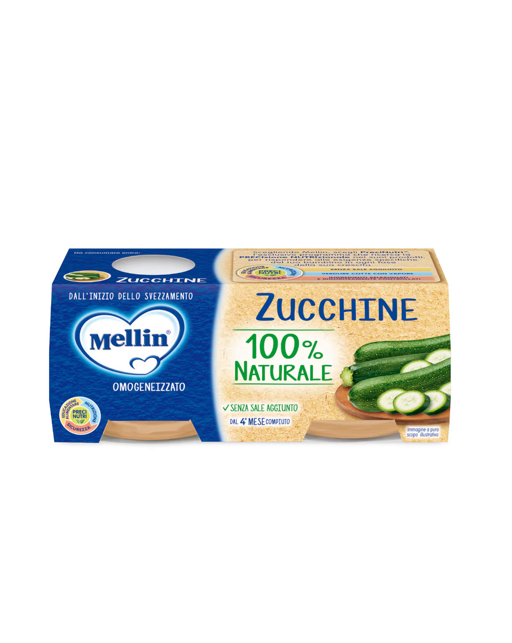 Omogeneizzato zucchine 2×80 gr - mellin