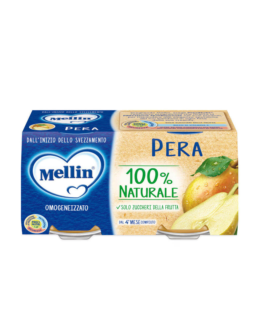 Omogeneizzato pera 2×100 gr - mellin