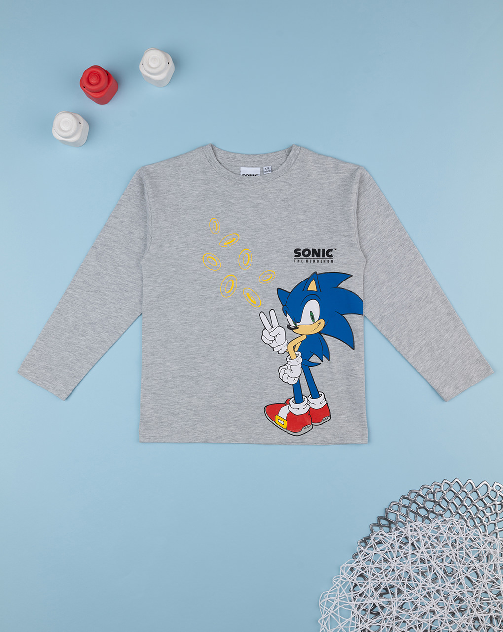 T-shirt grigia bambino sonic