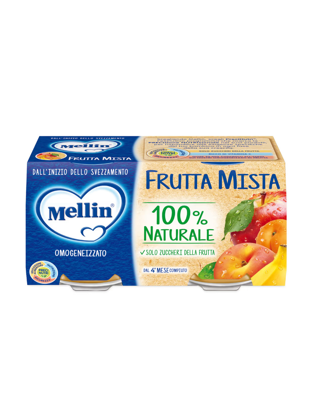 Omogeneizzato frutta mista 2×100 gr - mellin