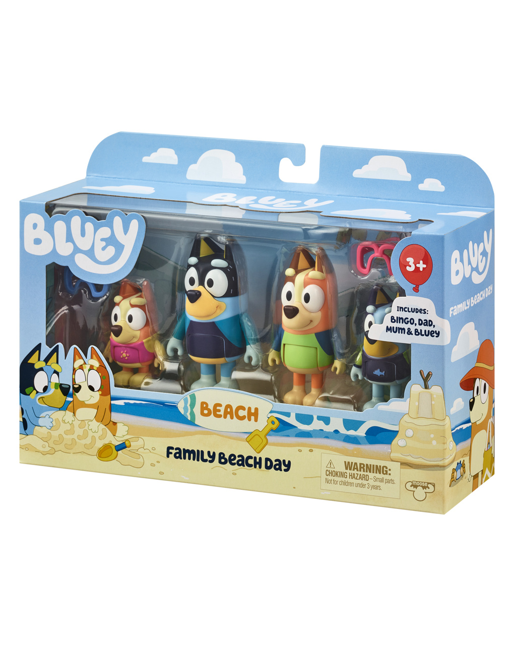 Bluey set 4 personaggi beach - 3+