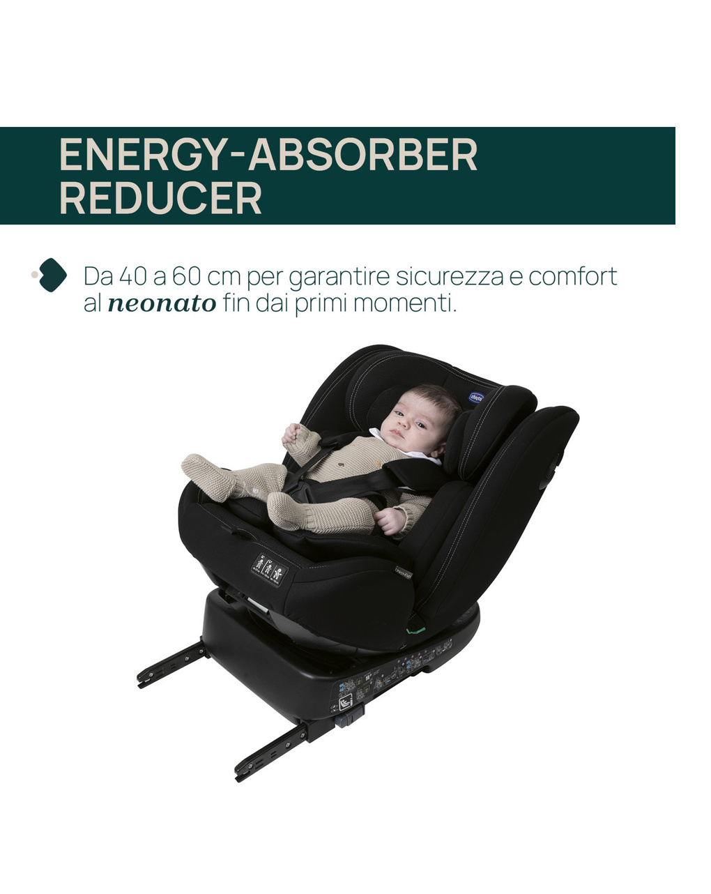 Seggiolino auto unico evo i-size (40-150 cm) grey black - chicco