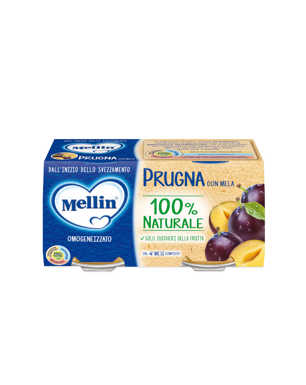 Omogeneizzato prugna 2×100 gr - mellin