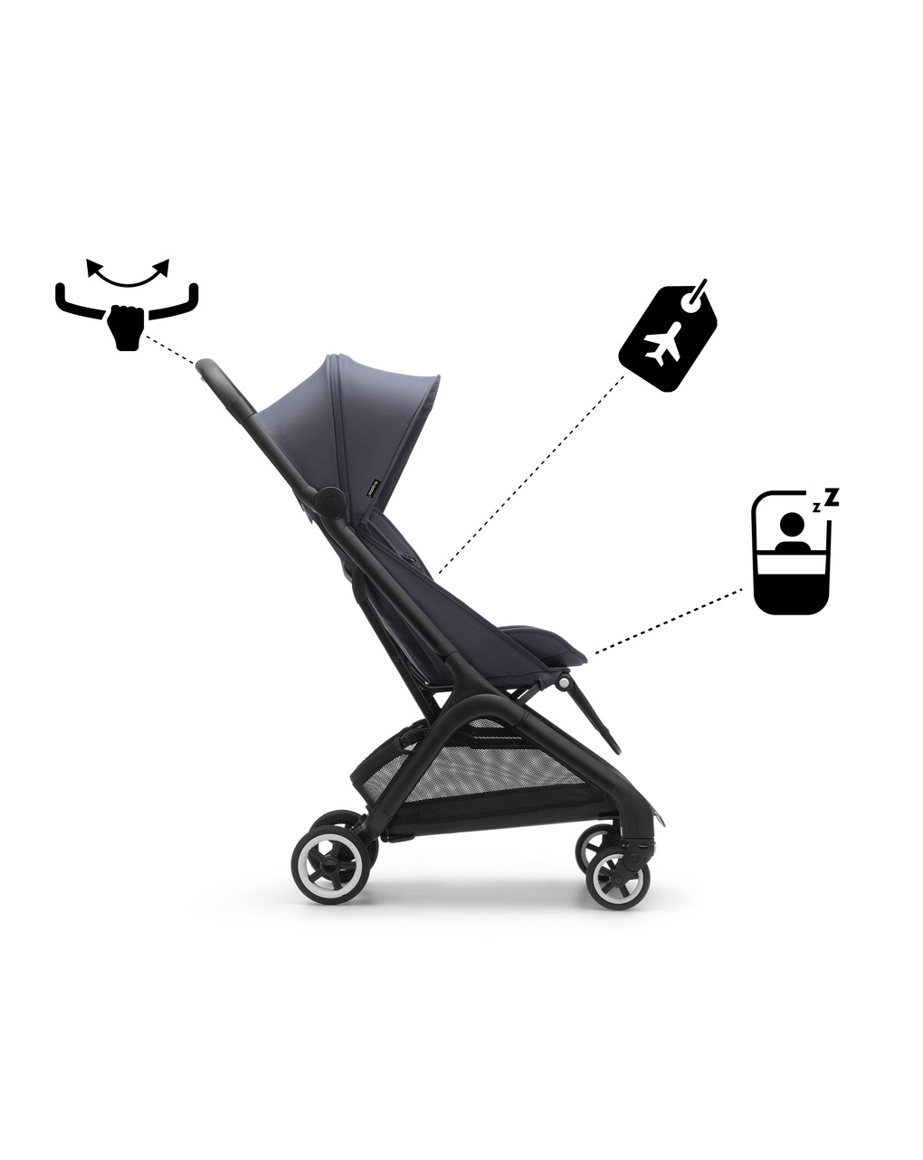 Bugaboo butterfly black/stormy blue - s