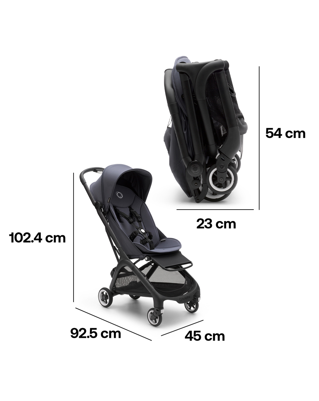 Bugaboo butterfly black/stormy blue - s