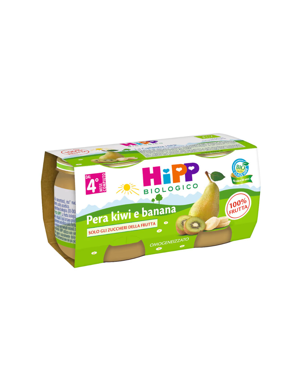 Omogeneizzato kiwi, banana e pera 100% 2x80g - hipp