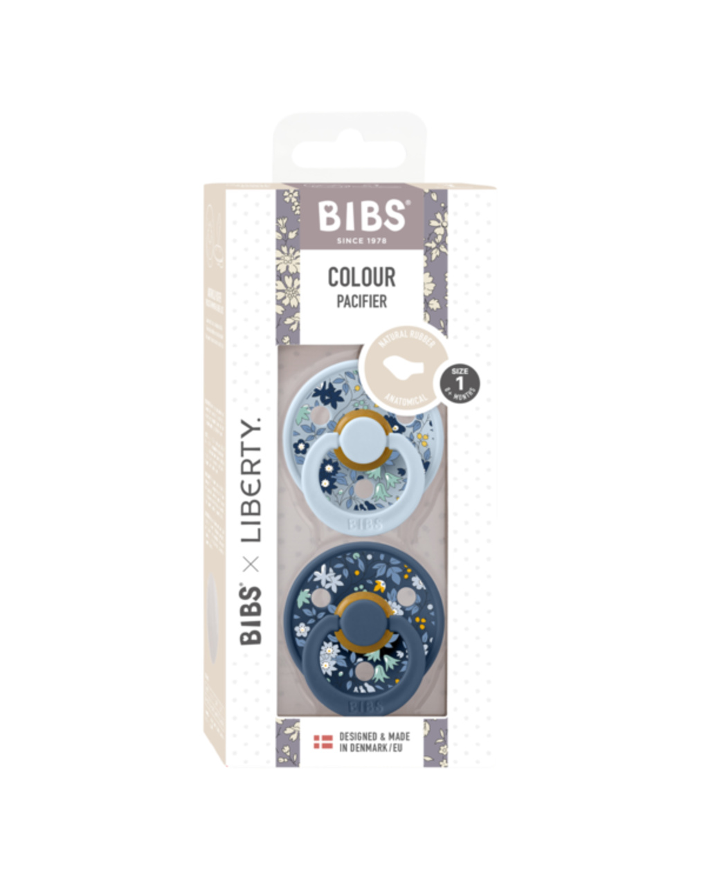 Bibs x liberty colour anatomico lattice baby blu- blu acciaio size 1 - bibs