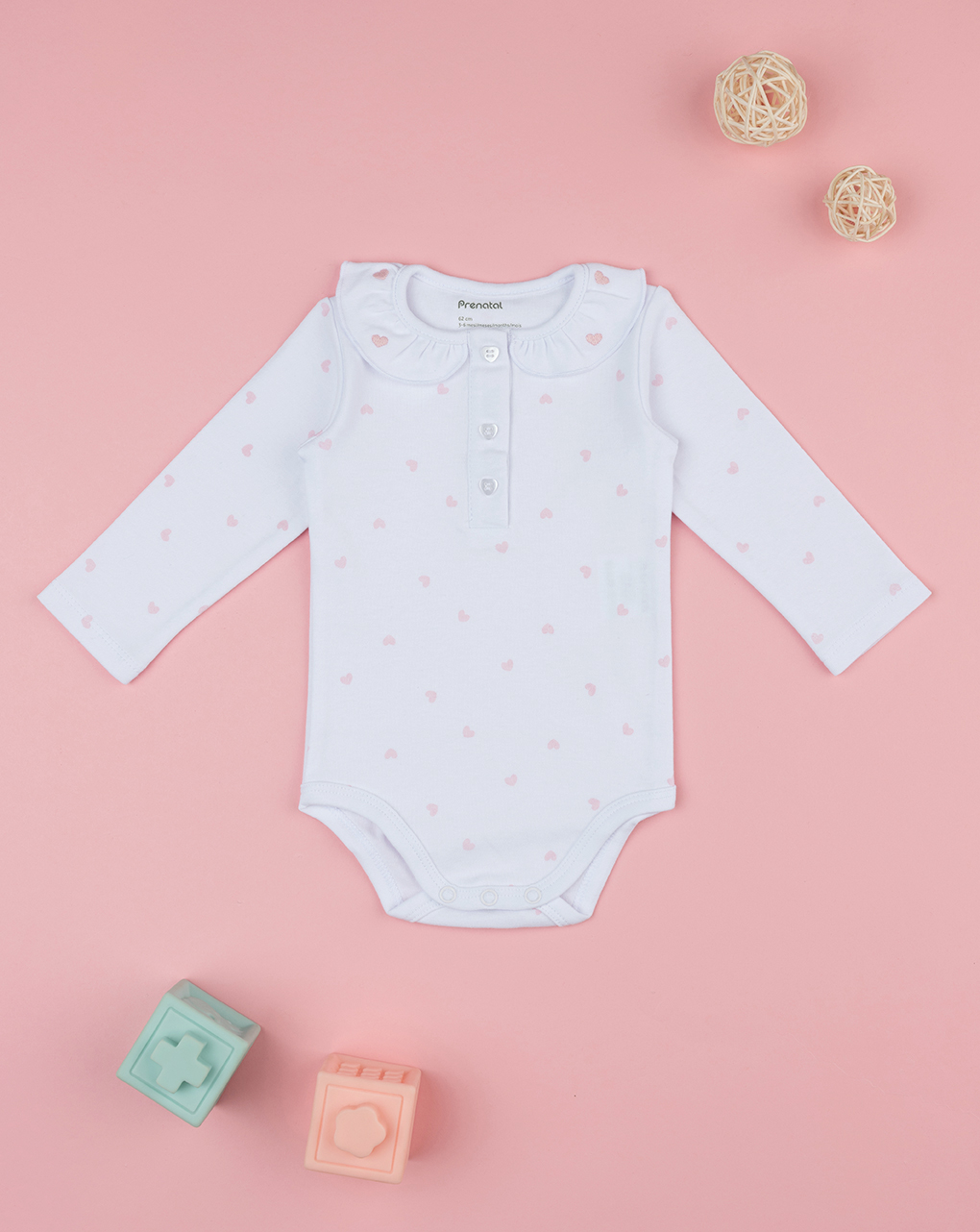 Body bimba bianco cuori