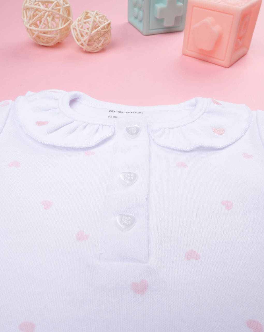 Body bimba bianco cuori