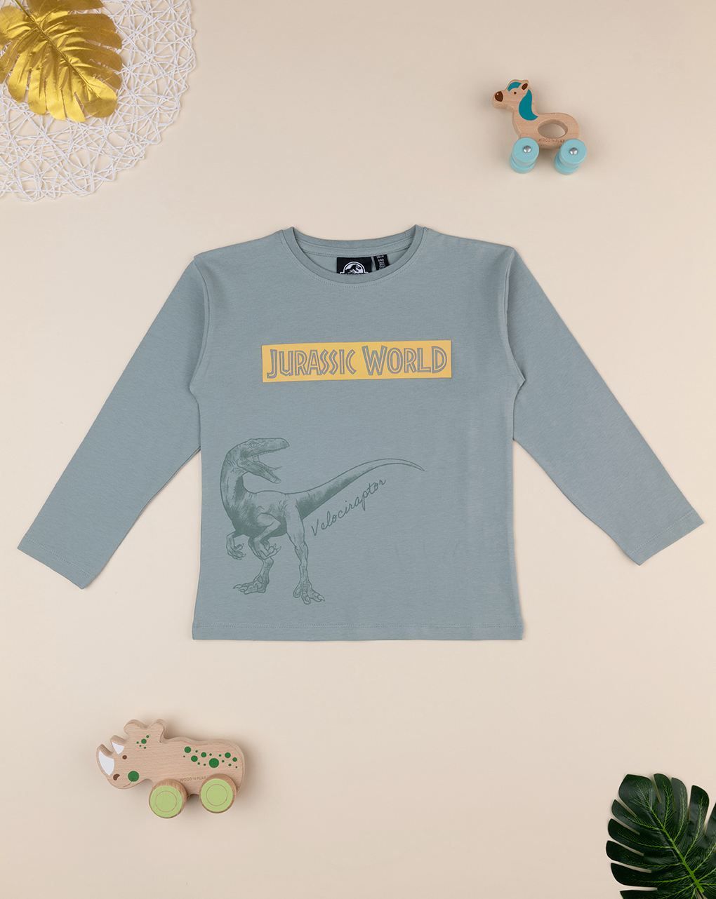 T-shirt bimbo verde jurassic