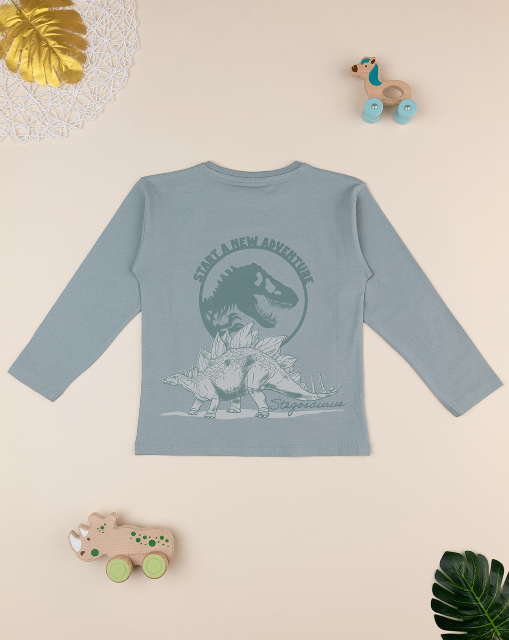 T-shirt bimbo verde jurassic