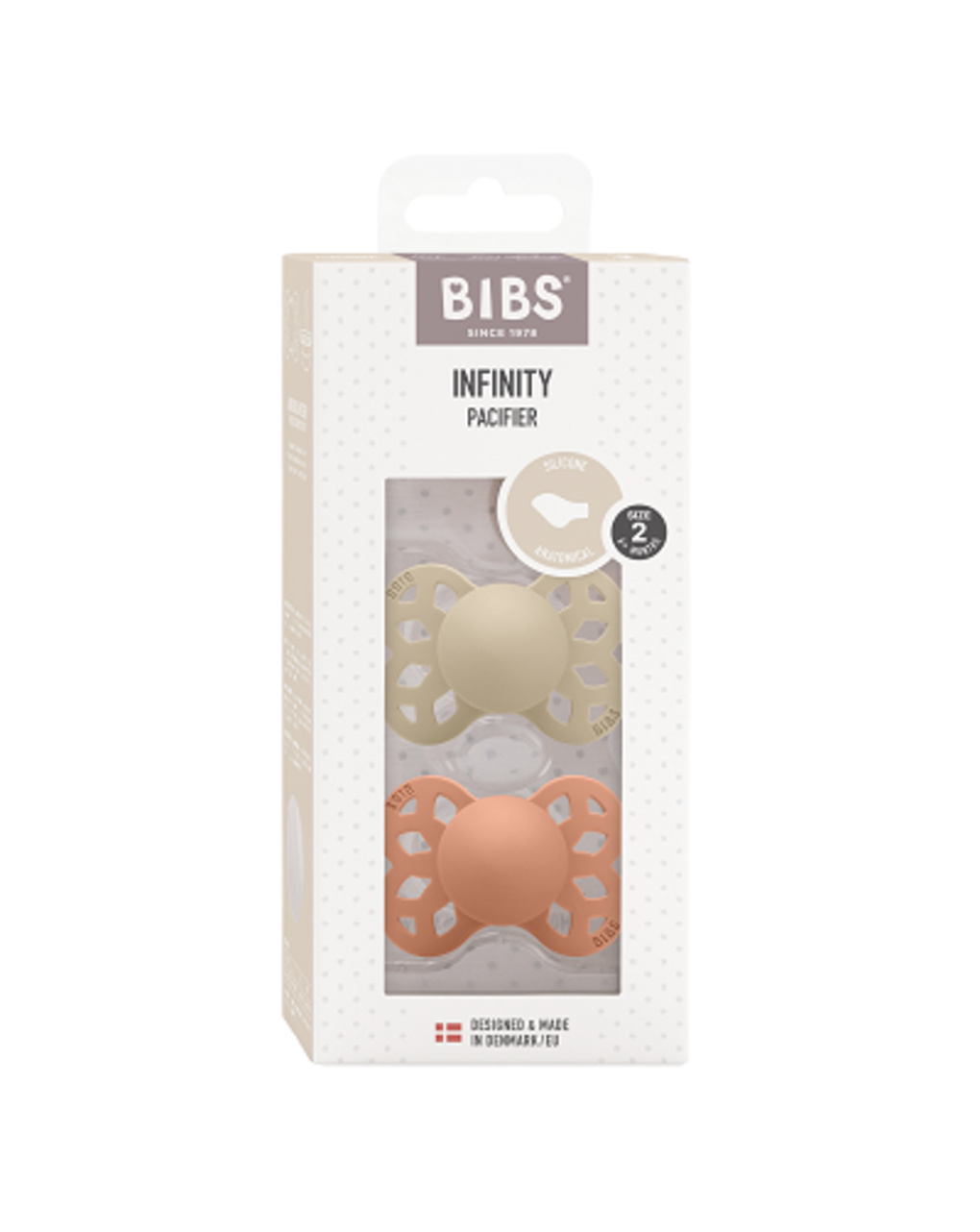 Bibs ciuccio infinity anatomico silicone vaniglia - pesca size 2 - bibs