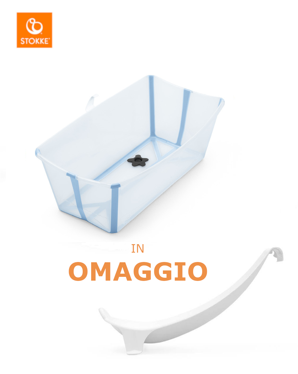 Flexi bath ocean blue + supporto in omaggio  - stokke®