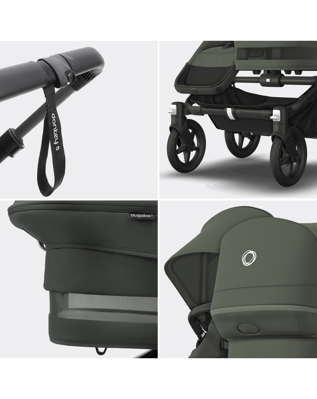 Bugaboo donkey 5 kit di conversione fratellare completo forest green