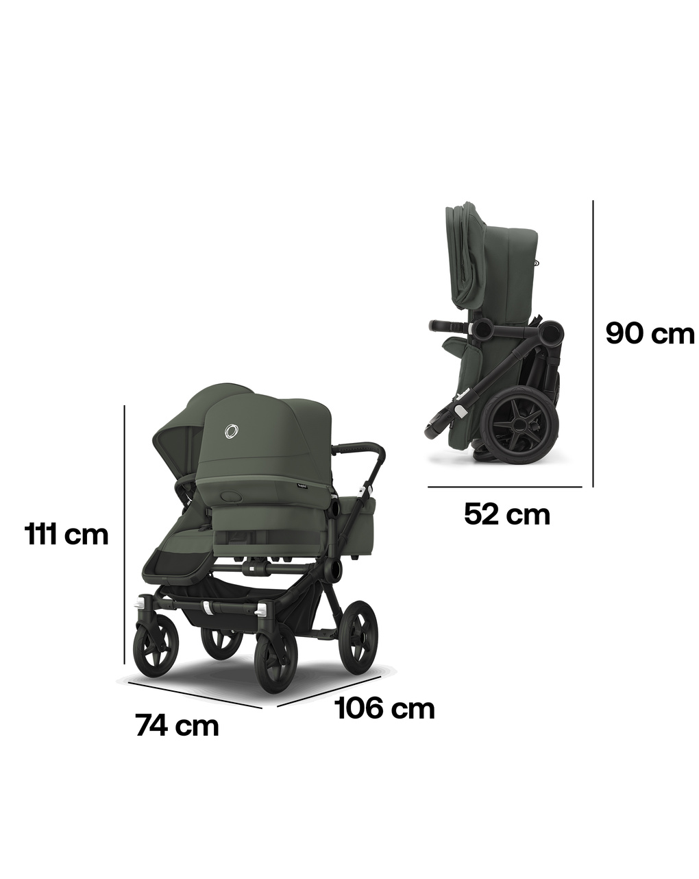 Bugaboo donkey 5 kit di conversione fratellare completo forest green