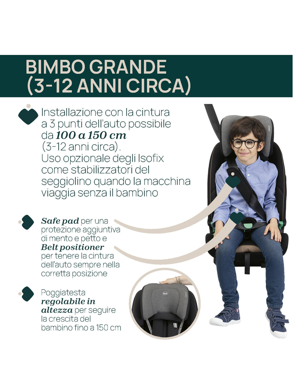 Seggiolino auto seat&go (76-150 cm) posh black - chicco