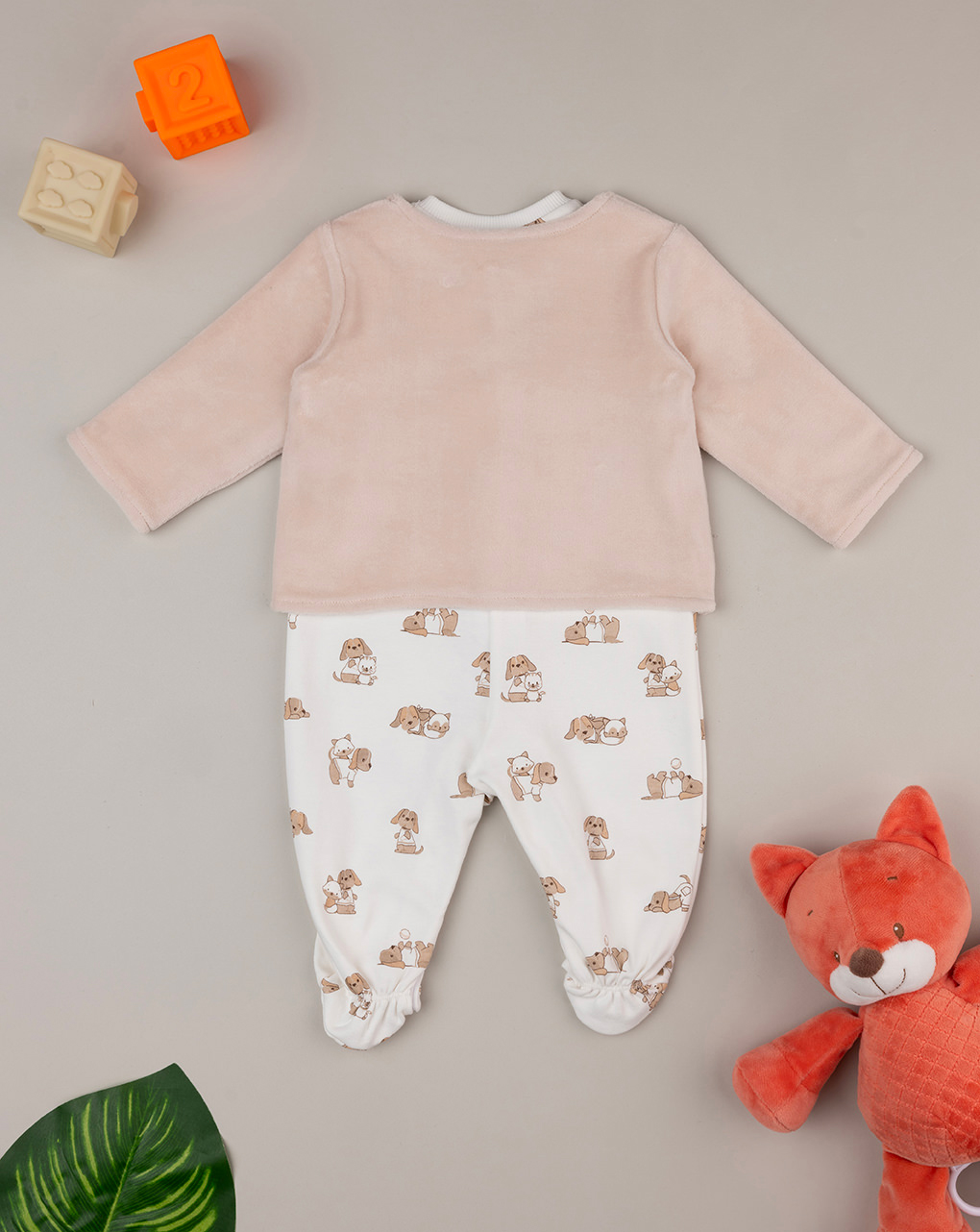 Set due pezzi beige bimba