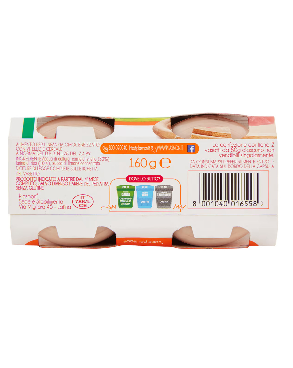 Omogeneizzato vitello – 2x80g - plasmon