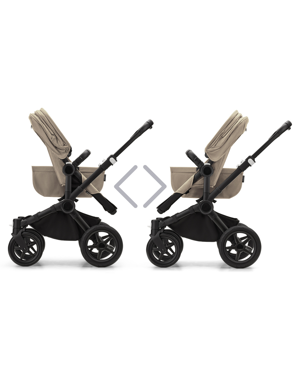 Donkey 5 mono navicella + passeggino in black/desert taupe - desert taupe - bugaboo