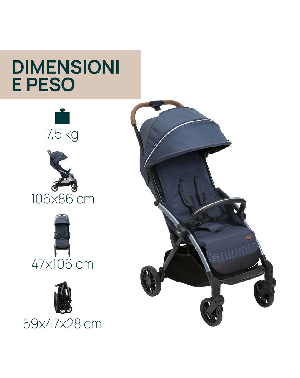 Passeggino goody xplus radiant blue - chicco