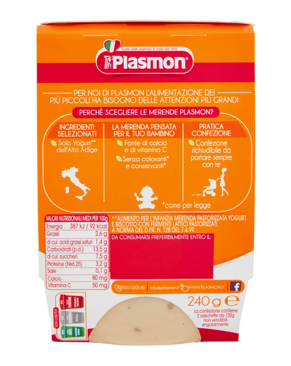 Sapori di natura yogurt – biscotto – 2x120g - plasmon