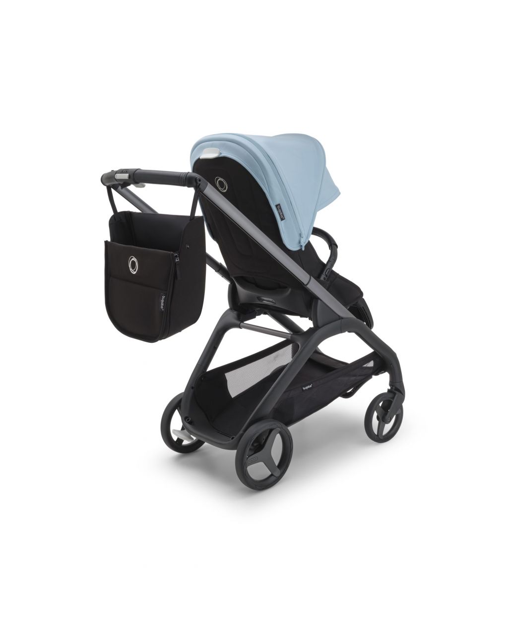 Passeggino dragonfly telaio graphite con seduta midnight black e cappottina skyline blue - bugaboo