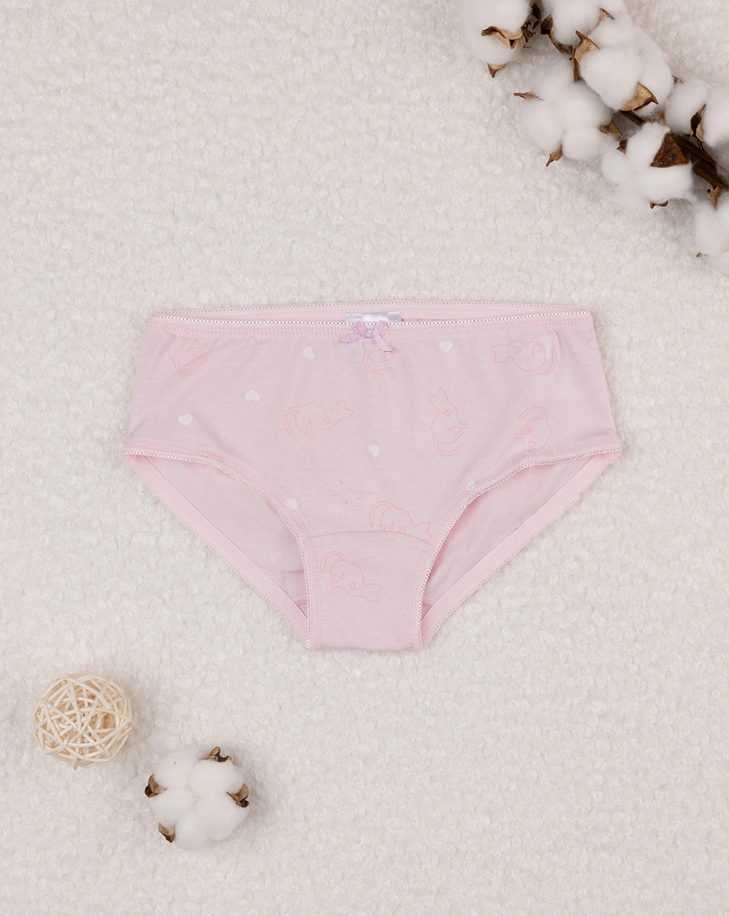 Slip bimba rosa con gattini