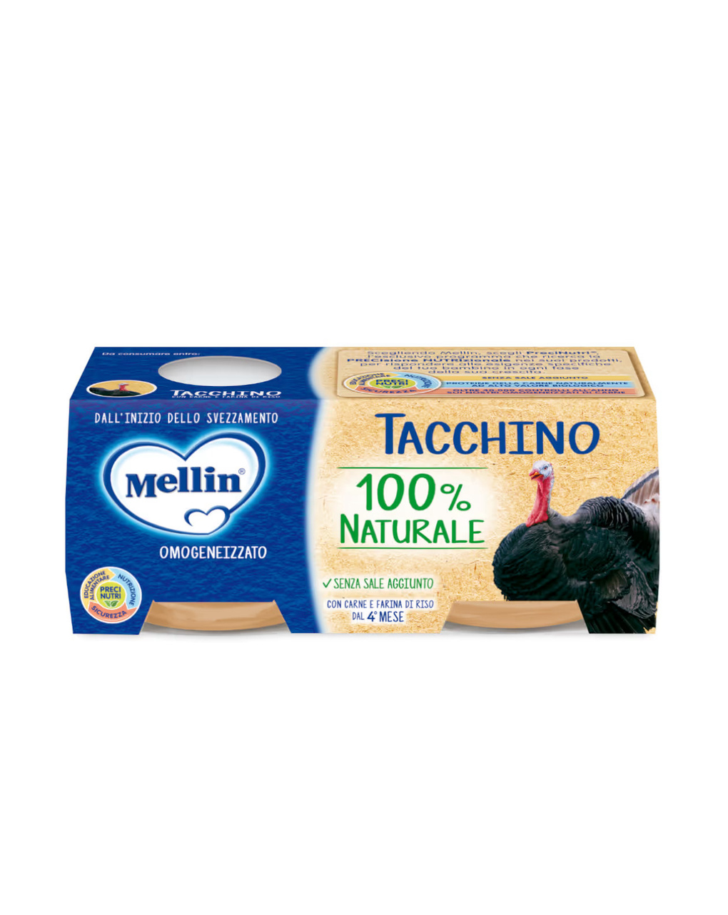 Omogeneizzato tacchino 2×80 gr - mellin