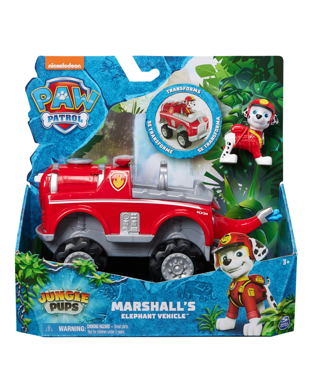 Paw patrol jungle pups, veicolo elephant marshall