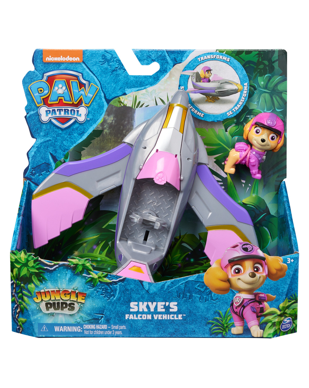 Paw patrol jungle pups, veicolo falcon di skye