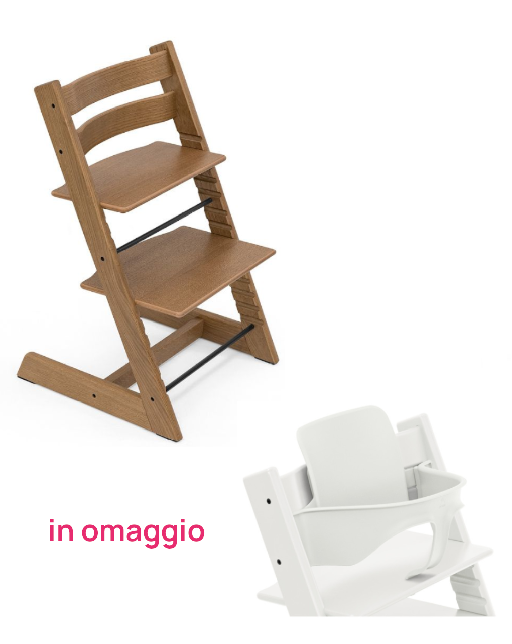 Stokke®tripp trapp rovere marrone + baby set bianco in omaggio