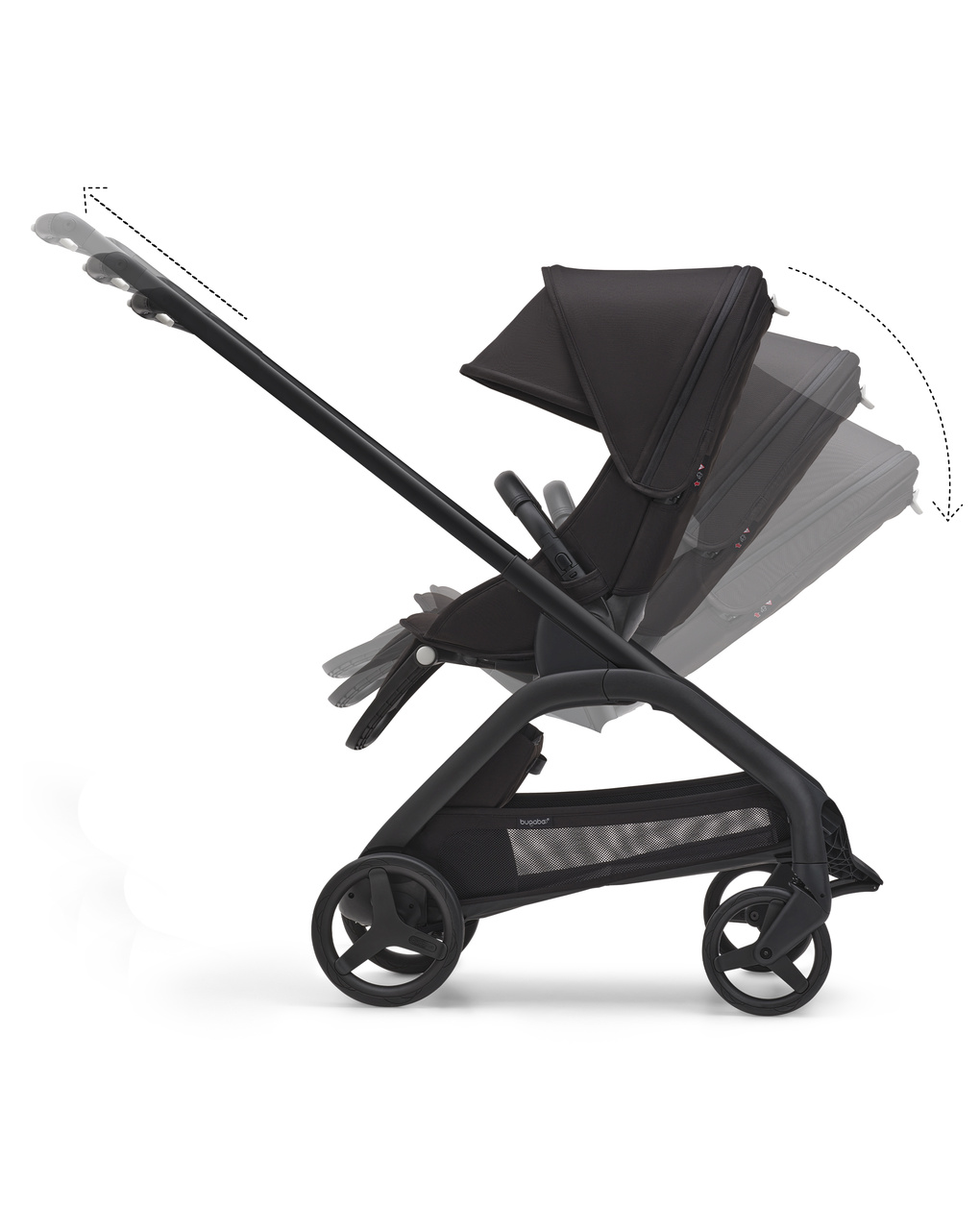 Passeggino dragonfly telaio black con seduta midnight black e cappottina midnight black - bugaboo