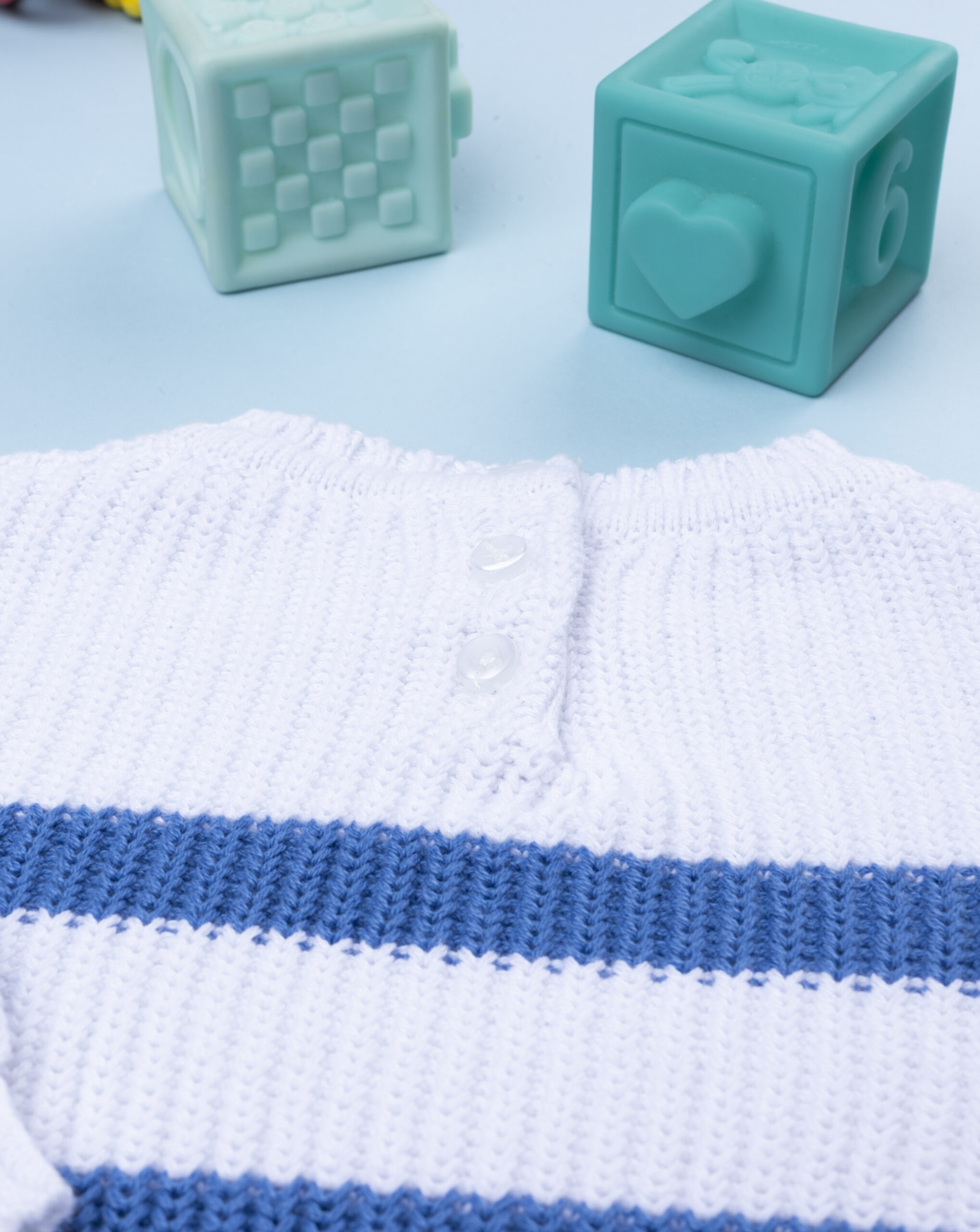 Maglia bimbo rigata azzurro/bianco