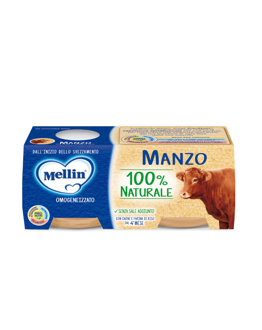 Omogeneizzato manzo 2×80 gr - mellin