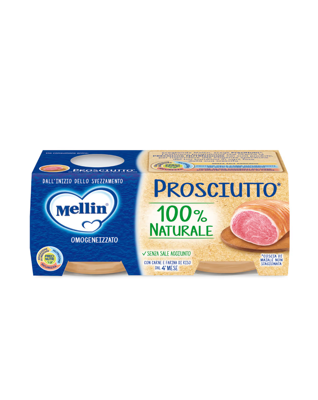 Omogeneizzato prosciutto 2×80 gr - mellin