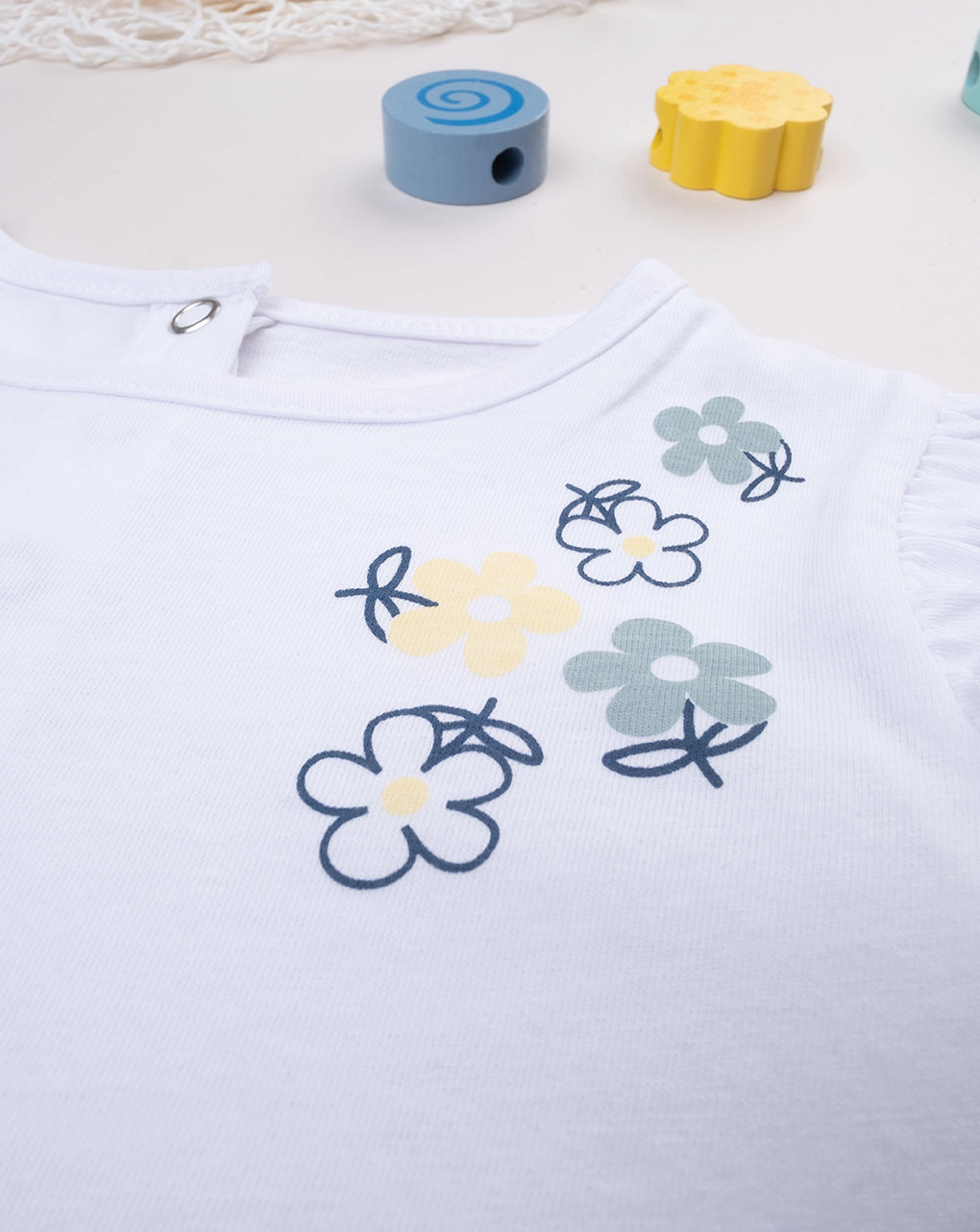 T-shirt bimba bianca fiori