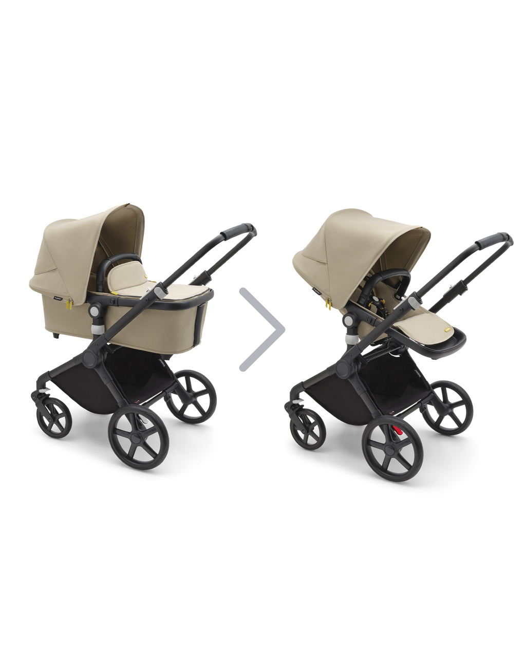 Passeggino fox cub completo (navicella + seduta) black/desert beige - bugaboo