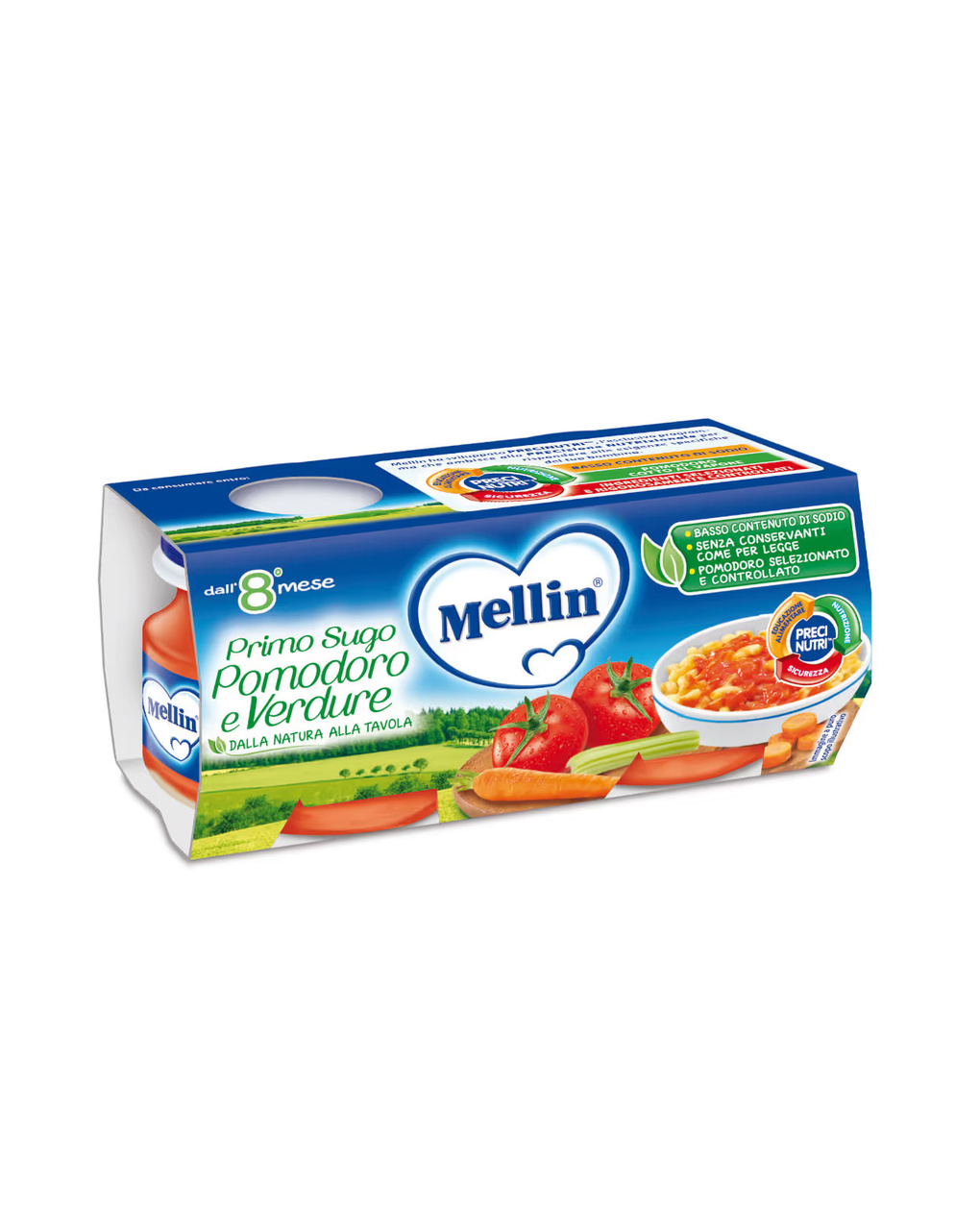 Omogeneizzato primo sugo pomodoro e verdure 2×80 gr - mellin