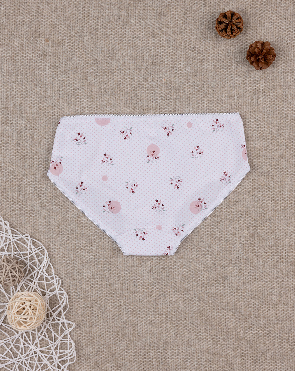 Slip bimba bianco allover fiori