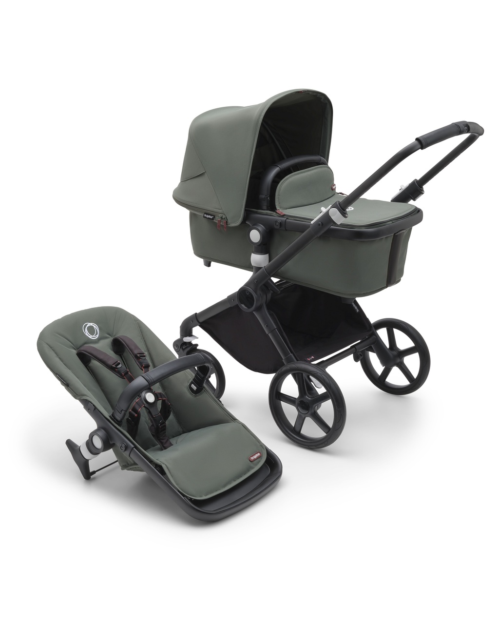 Passeggino fox cub completo (navicella + seduta) black/forest green - bugaboo