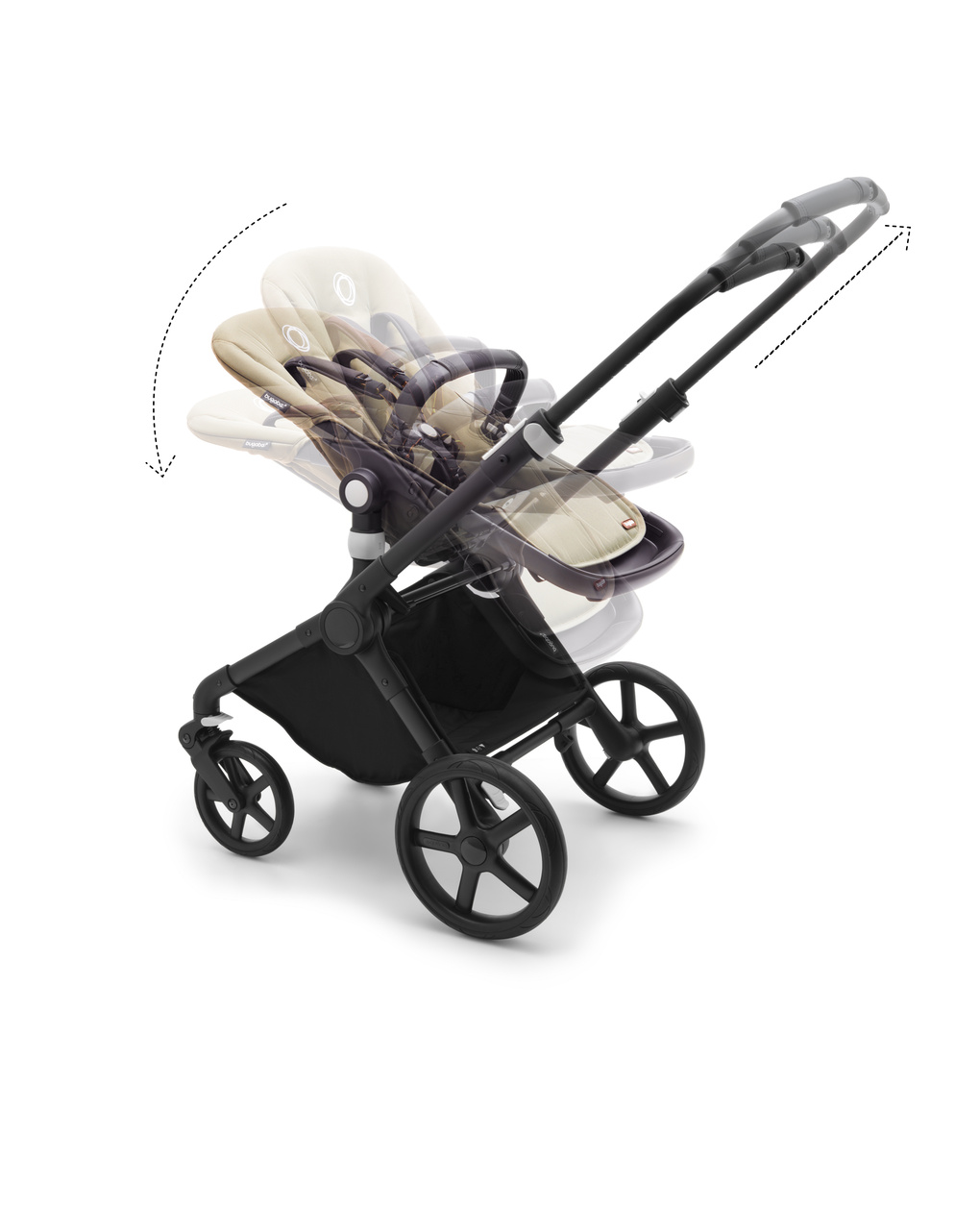 Passeggino fox cub completo (navicella + seduta) black/desert beige - bugaboo