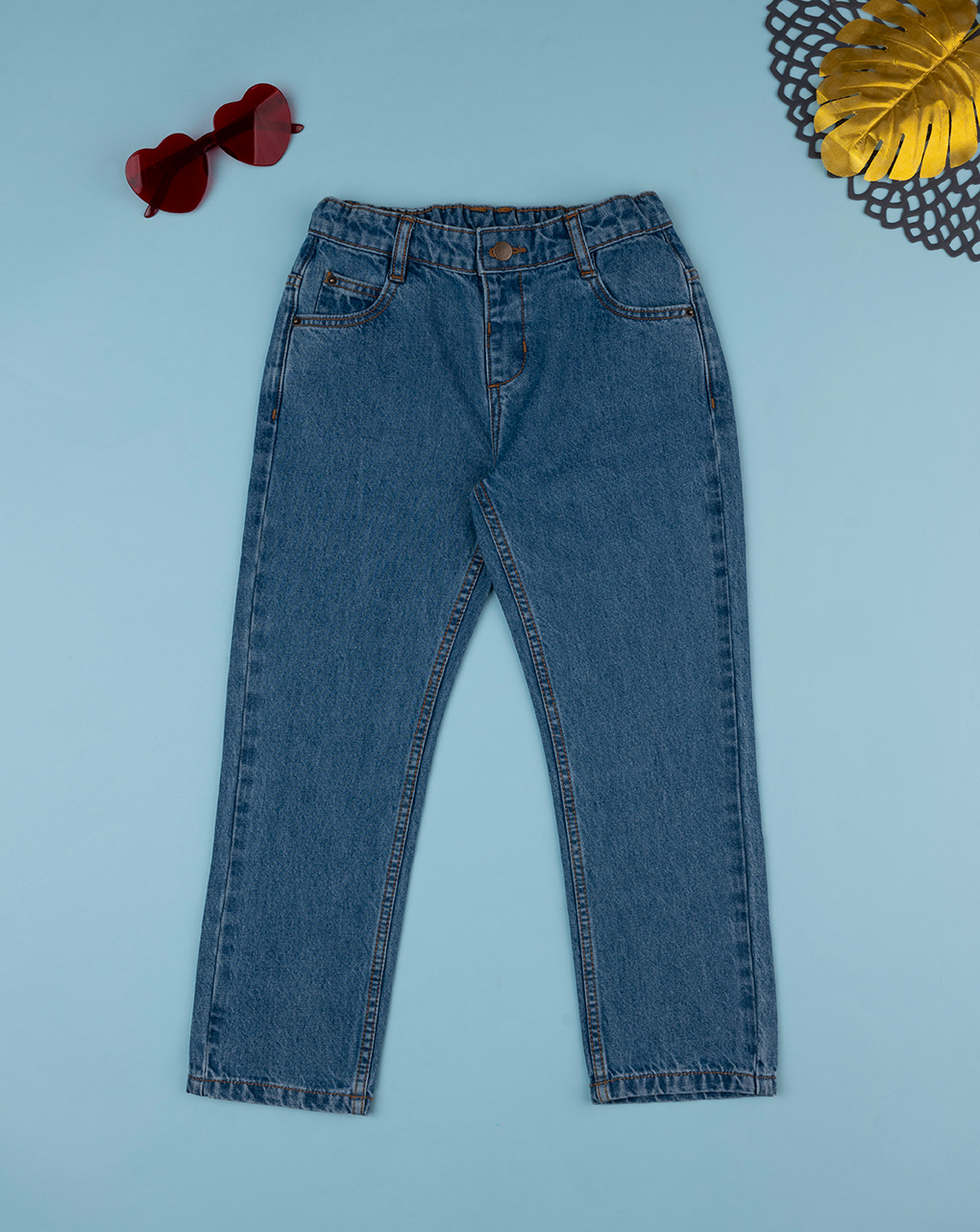 Pantalone denim bambino con tasche