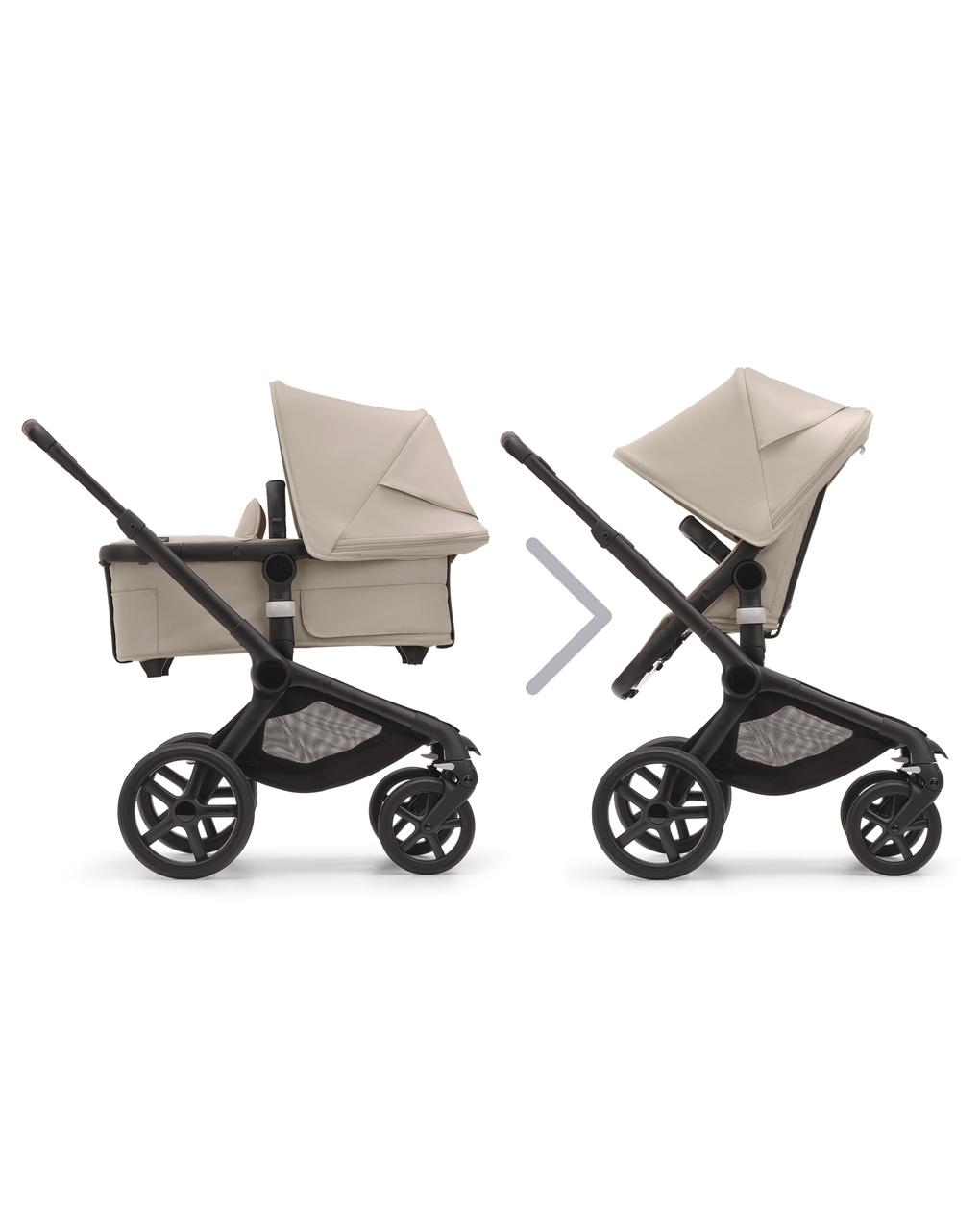 Fox 5 navicella + seduta passeggino black/desert taupe - desert taupe - bugaboo