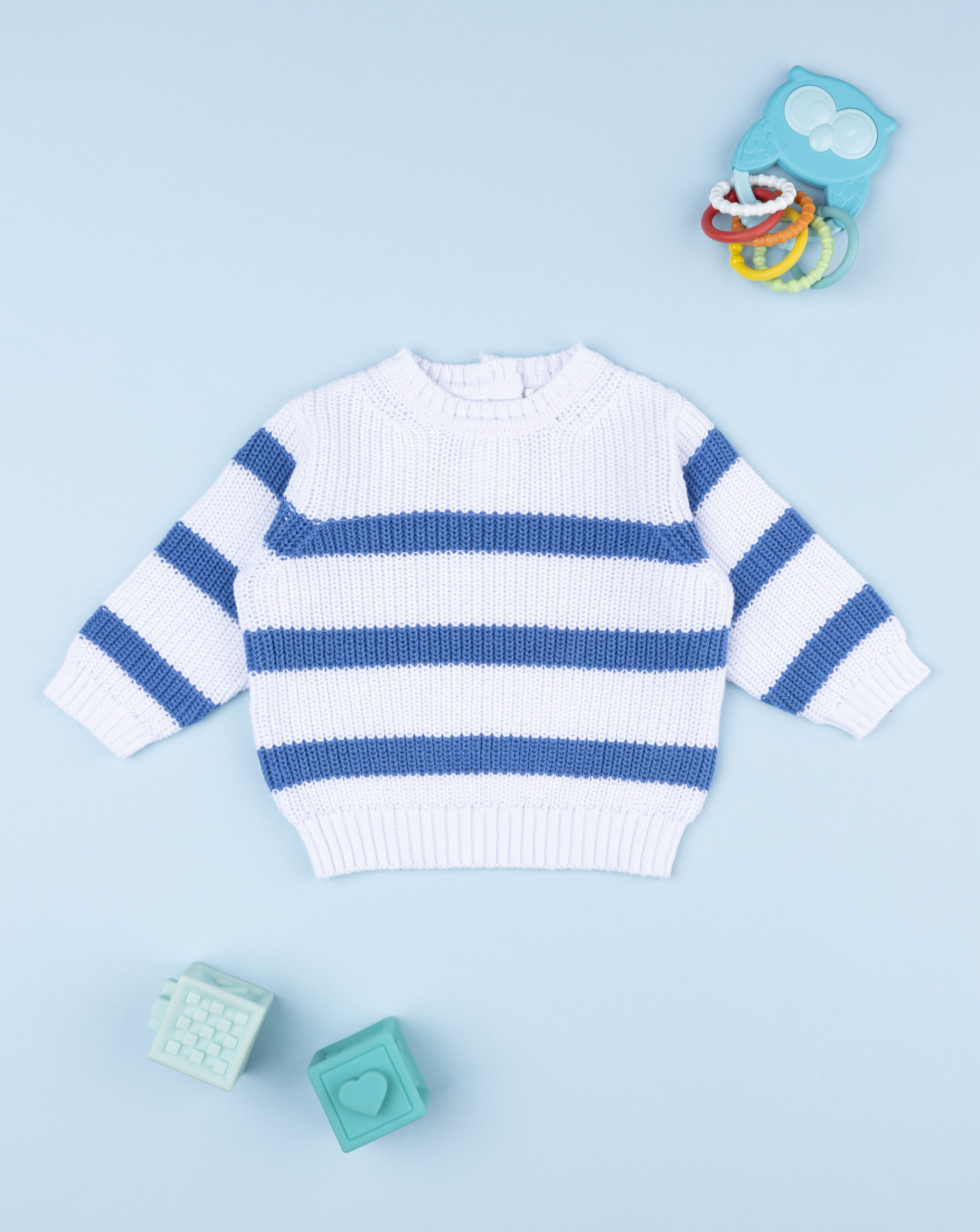 Maglia bimbo rigata azzurro/bianco