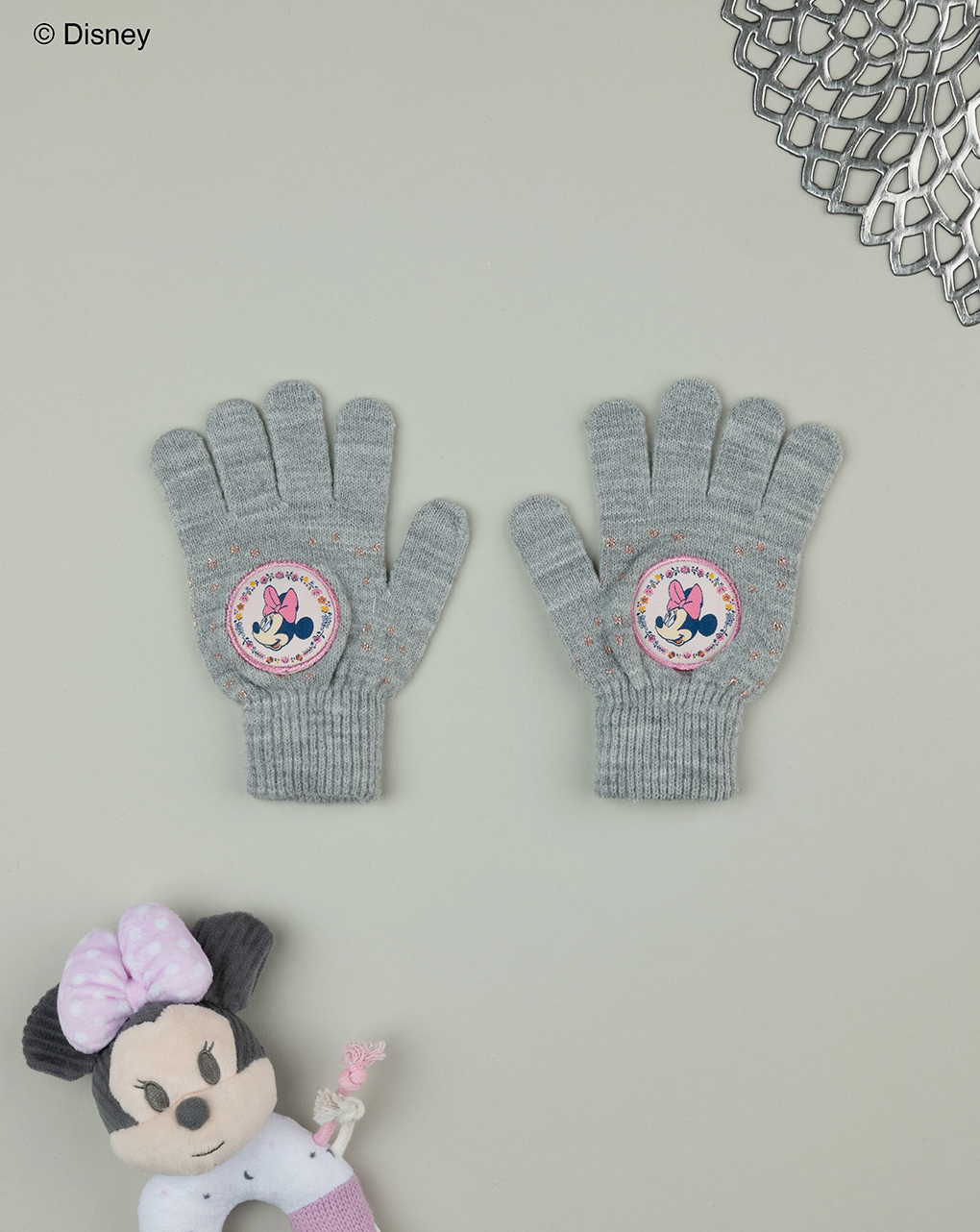 Guanti grigi bimba disney minnie