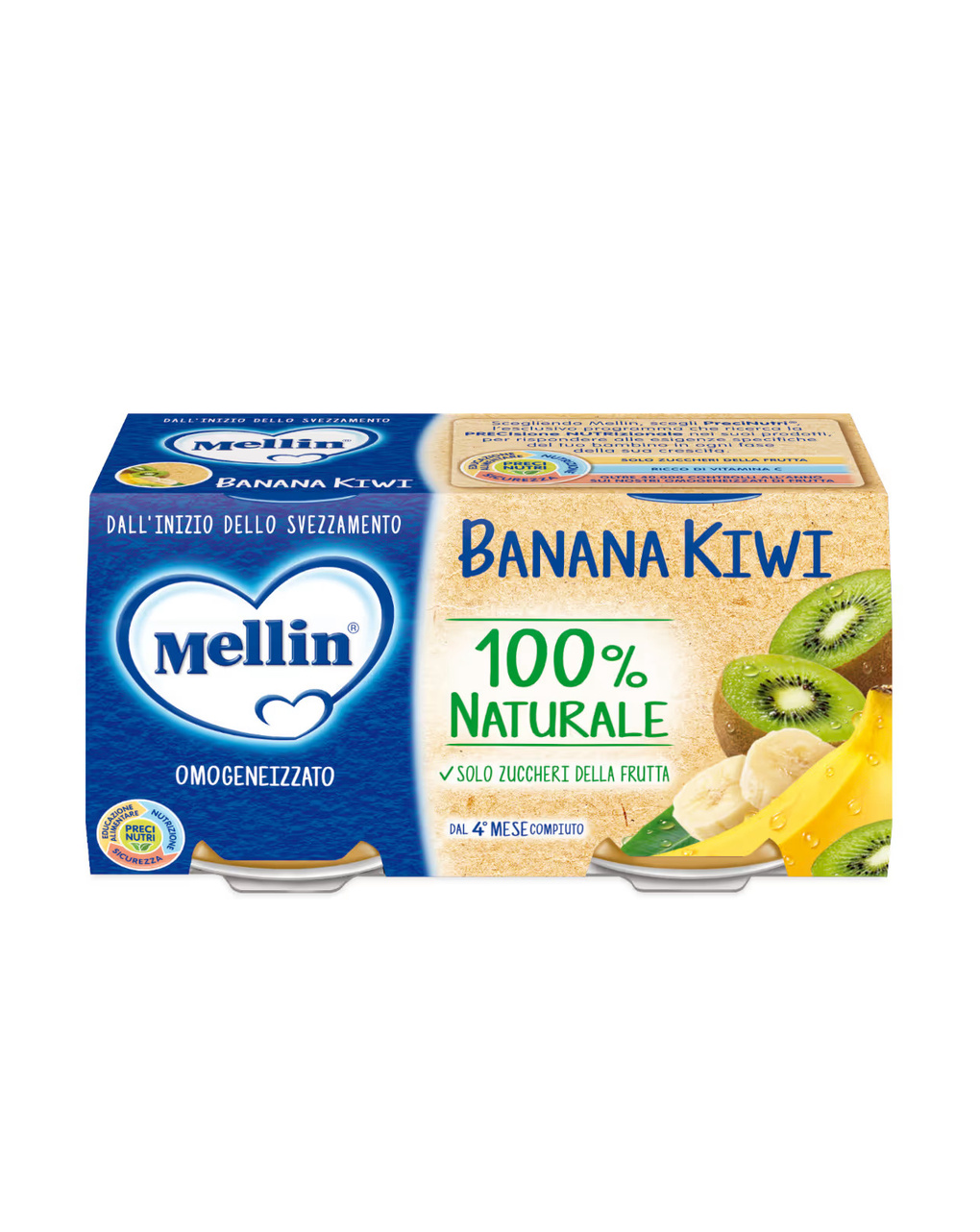 Omogeneizzato banana kiwi 2×100 gr - mellin