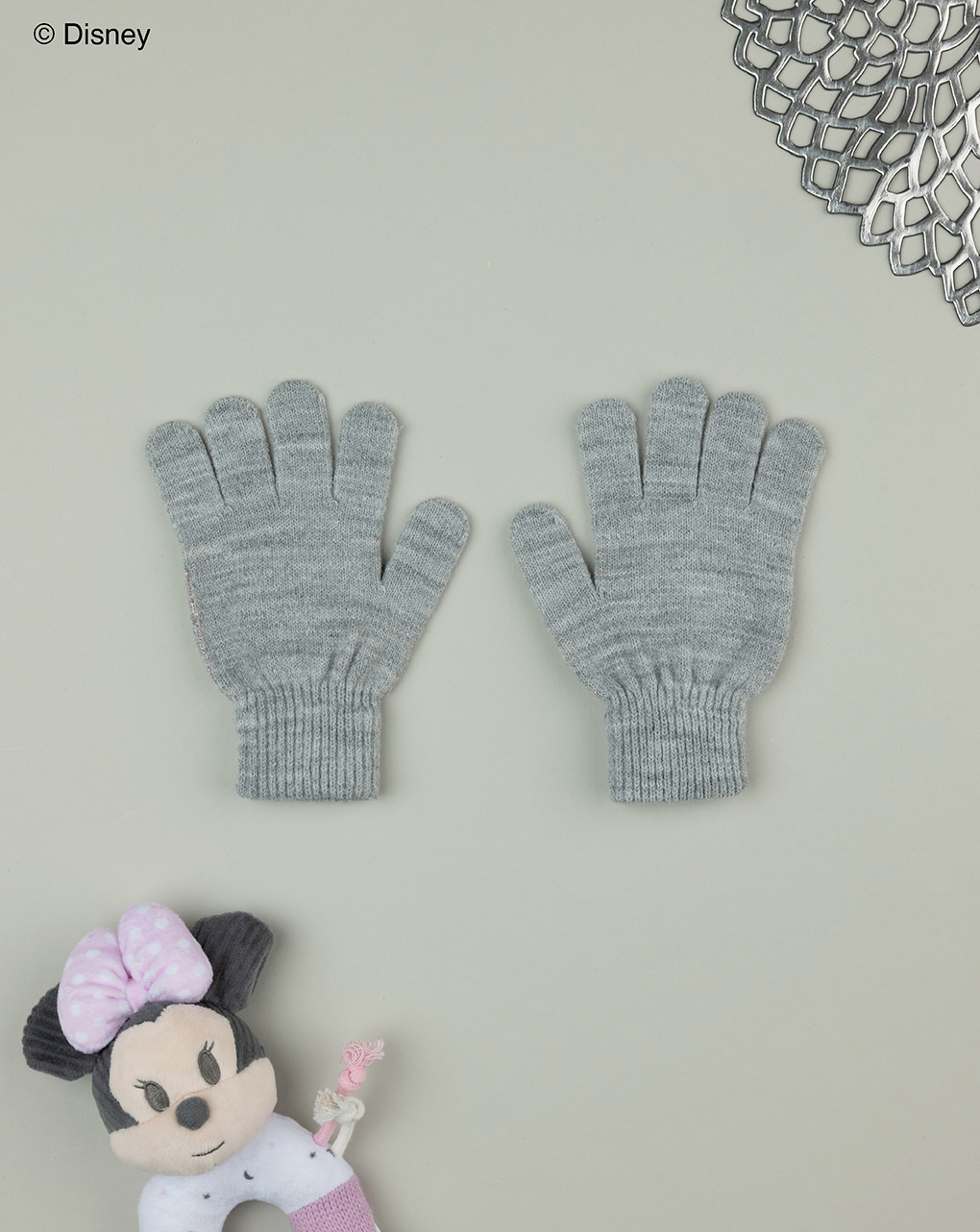 Guanti grigi bimba disney minnie