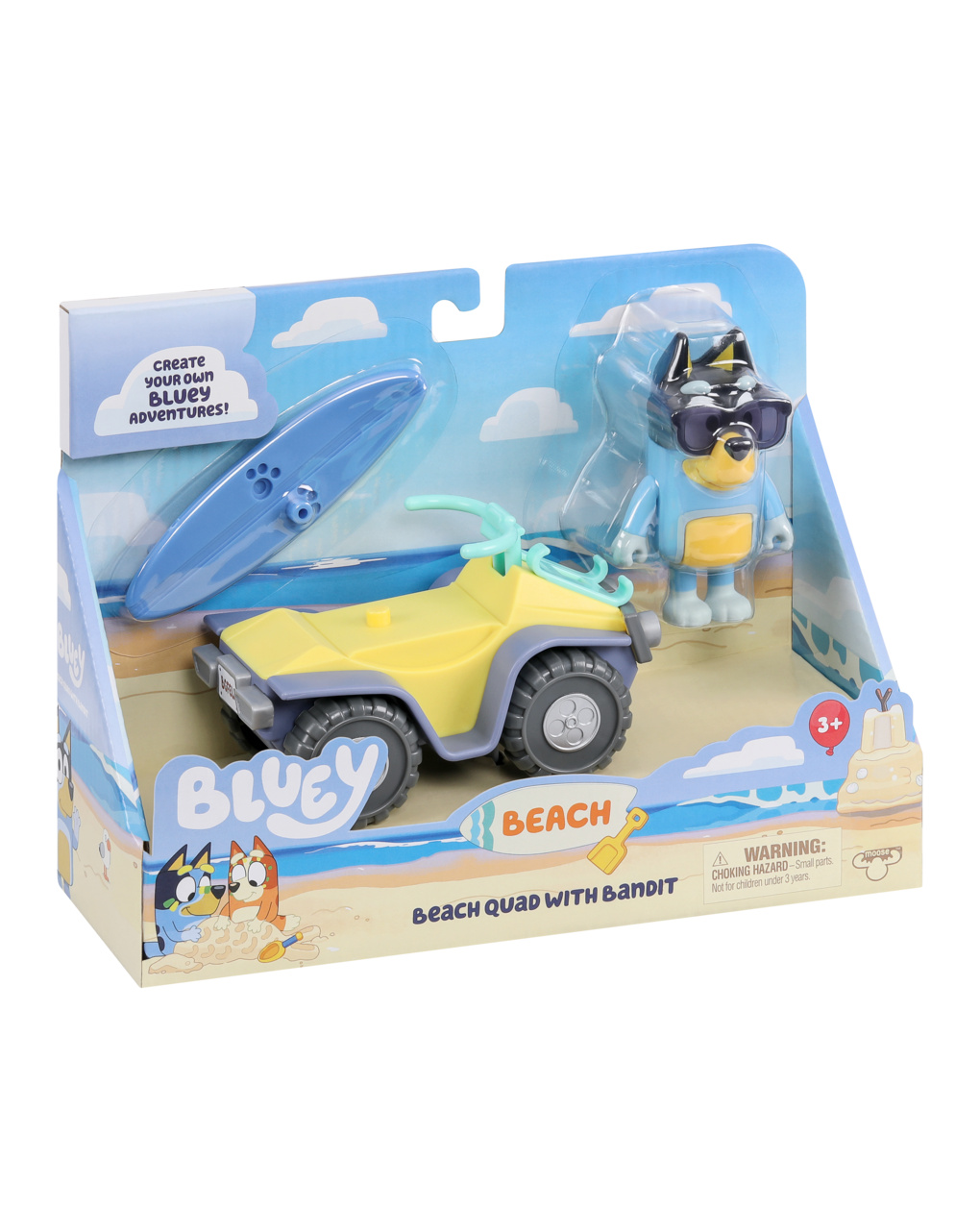 Bluey veicolo quad con personaggio beach - 3+